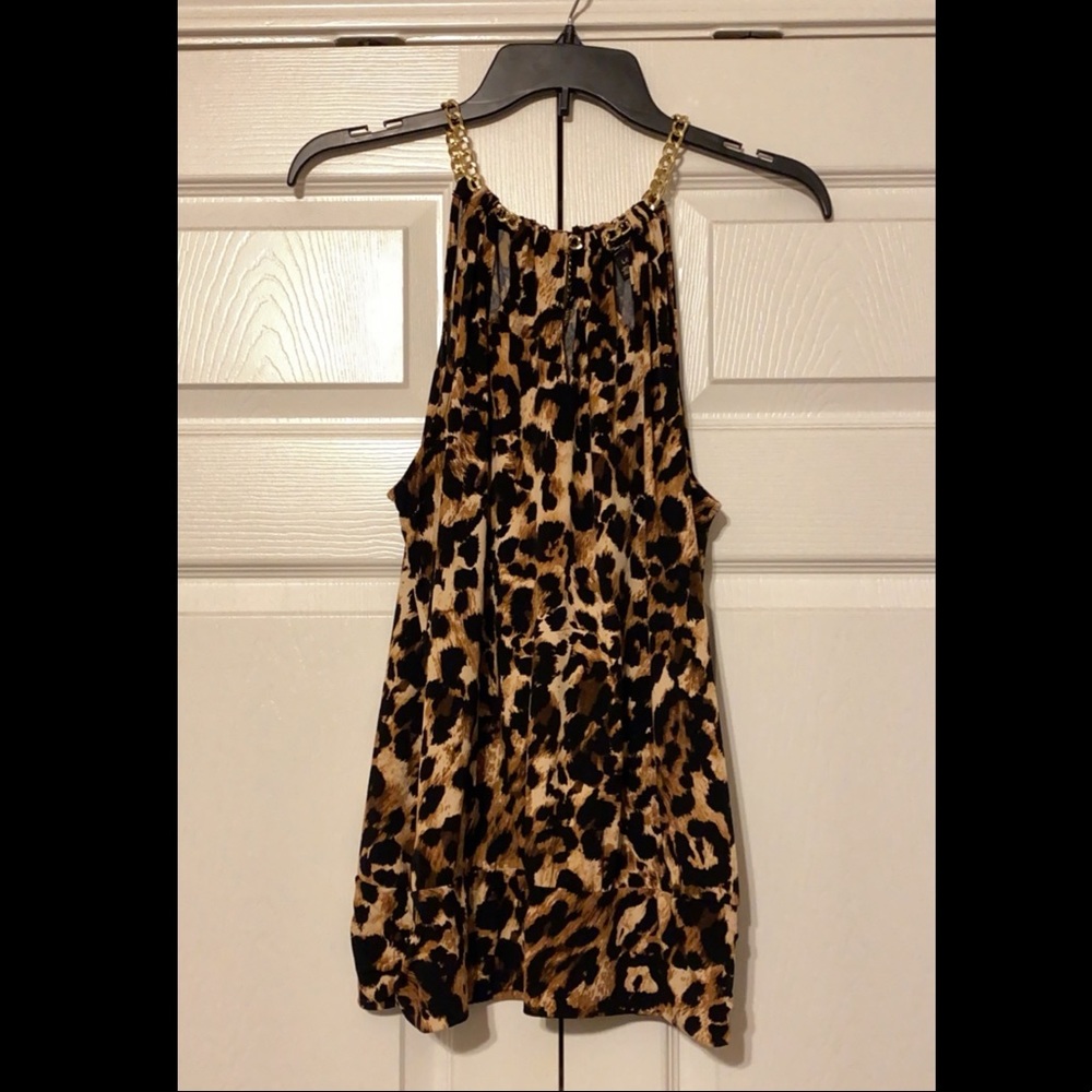 Thalia Sodi gold chain halter blouse